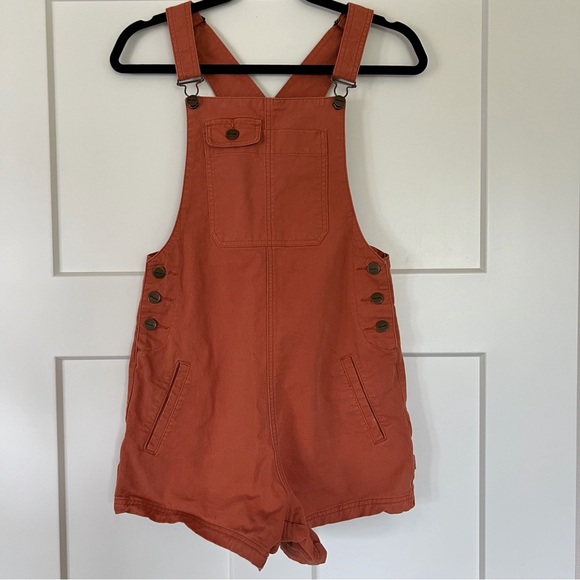 Afends Pants - Women’s Rust Orange Short Overalls Jumper